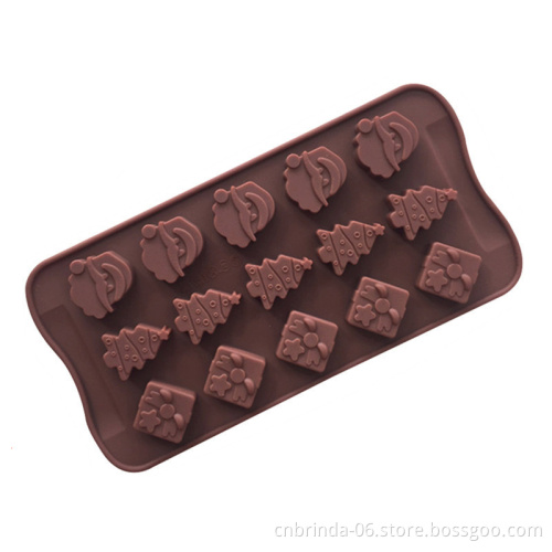 Christmas Silicone Baking Molds Christmas Tree Santa Claus Shape Mold for Candy Pudding Handmade Soap Cake Decoration